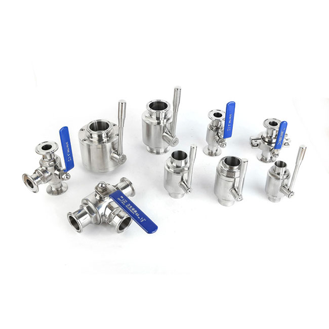 Stainless Steel Manual Welding Straight-Through Ball Valves with Clamp Ends for Food