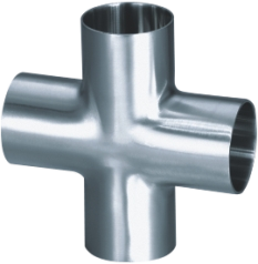 Pipe Fitting Stainless Steel Cross Sanitary Weld Quadruplet SMS Standard