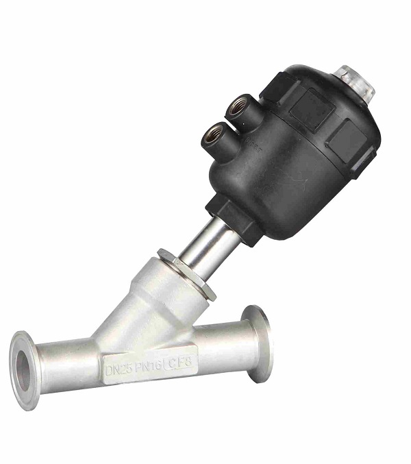 Sanitary Stainless Steel 304/316L Screw Clamp Angle Seat Valve 