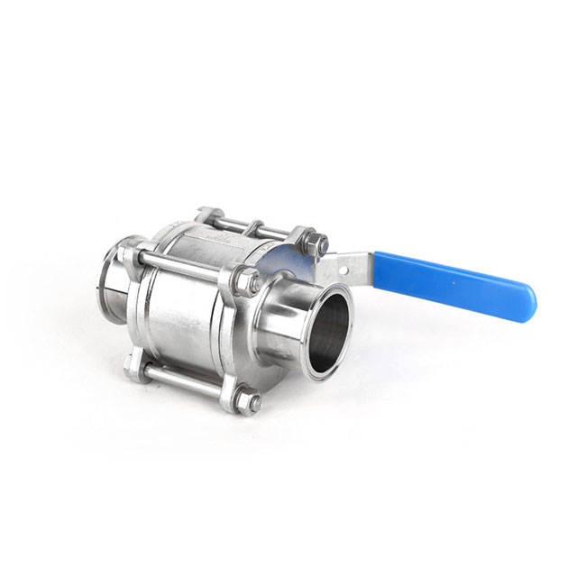 Stainless Steel Manual Welding Straight-Through Ball Valves with Clamp Ends for Food