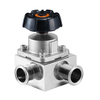 Sanitary Manual Tank Bottom Diaphragm Valve Double Headed Disinfection