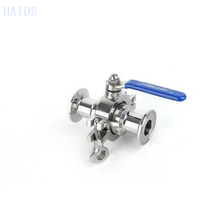 Sanitary Stainless Steel Clamp Type Three Way Ball Valve