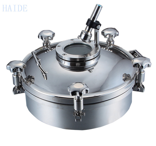 Stainless Steel Sanitary Food Grade Round Type Tank Manway with Inspection Window
