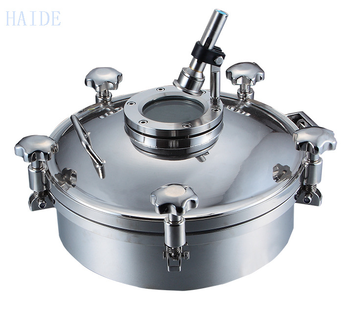 Stainless Steel Sanitary Food Grade Round Type Tank Manway with Inspection Window