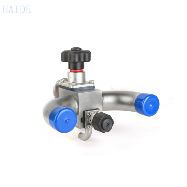 Double Gasket Manual Type Sanitary Welded End 3way U Type Diaphragm Valve